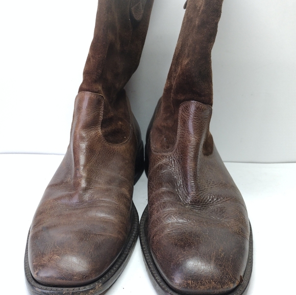 To Boot New York Adam Derrick l Brown Suede Brown Italian Leather l Size 7.5 - Picture 3 of 10